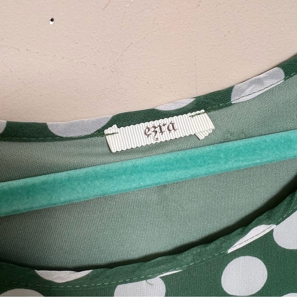 EZRA Green & White Polka Dot Dress - Picture 4 of 8